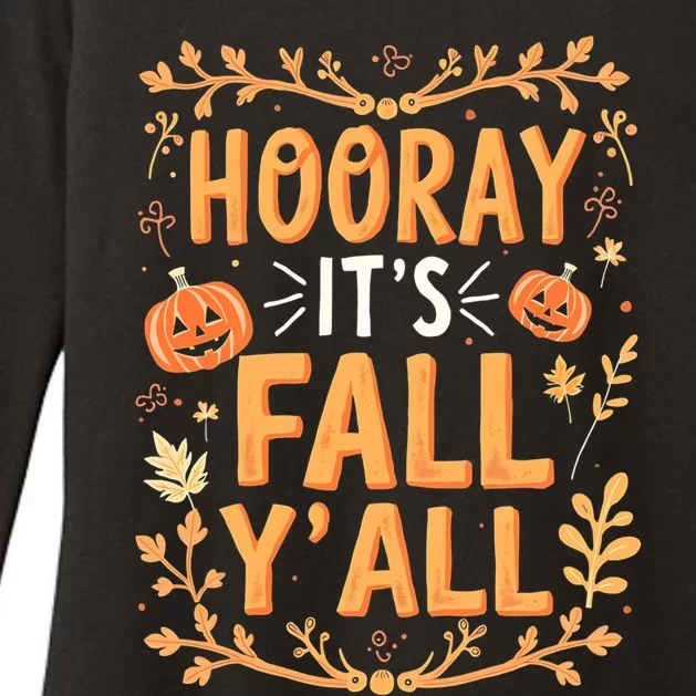 Thanksgiving Halloween Hooray Its Fall YAll Fall Autumn Womens CVC Long Sleeve Shirt