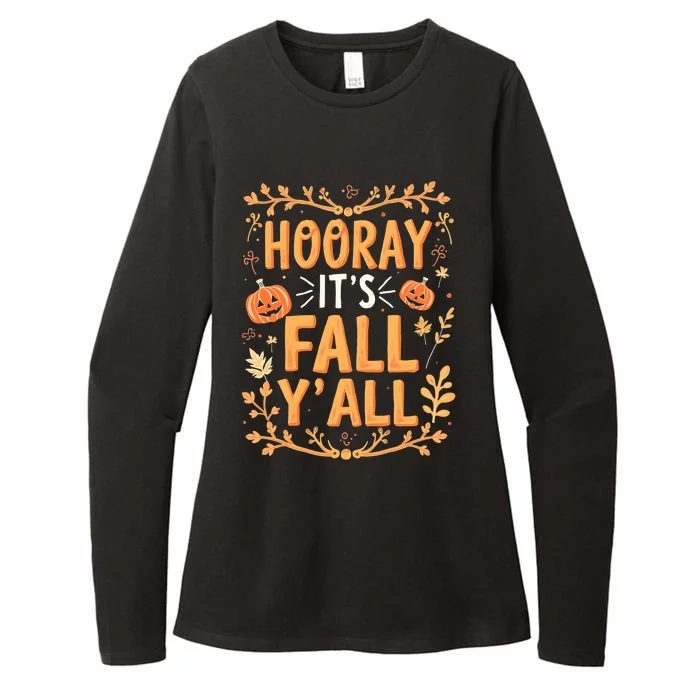 Thanksgiving Halloween Hooray Its Fall YAll Fall Autumn Womens CVC Long Sleeve Shirt