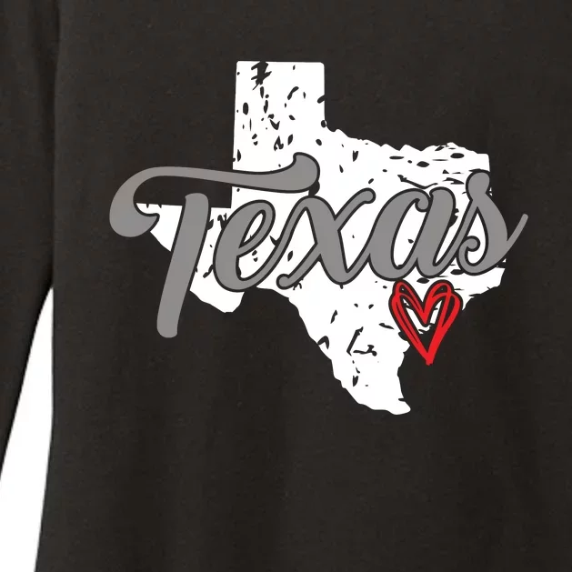 Texas Heart I Love Texas Womens CVC Long Sleeve Shirt