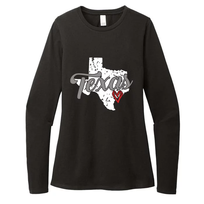 Texas Heart I Love Texas Womens CVC Long Sleeve Shirt