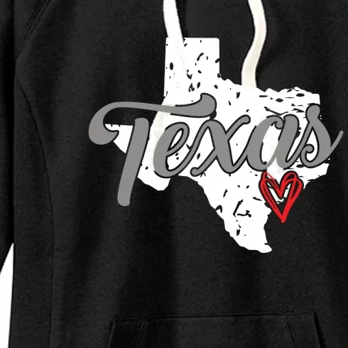 Texas Heart I Love Texas Women's Fleece Hoodie