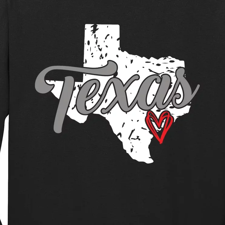 Texas Heart I Love Texas Tall Long Sleeve T-Shirt