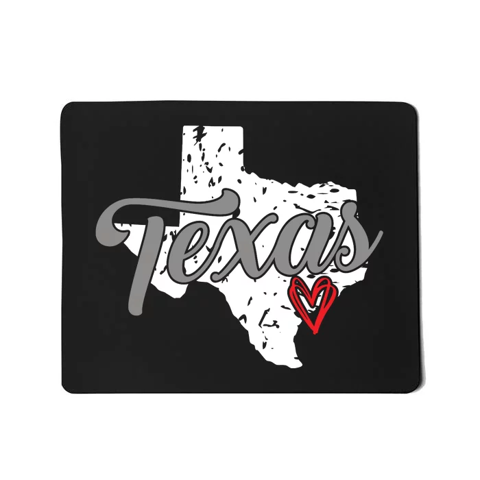 Texas Heart I Love Texas Mousepad