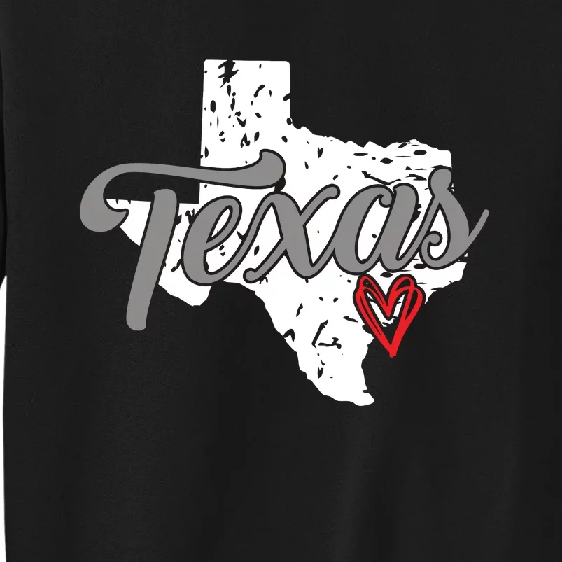 Texas Heart I Love Texas Tall Sweatshirt