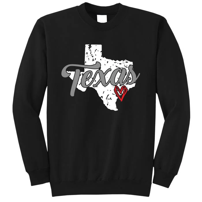 Texas Heart I Love Texas Tall Sweatshirt