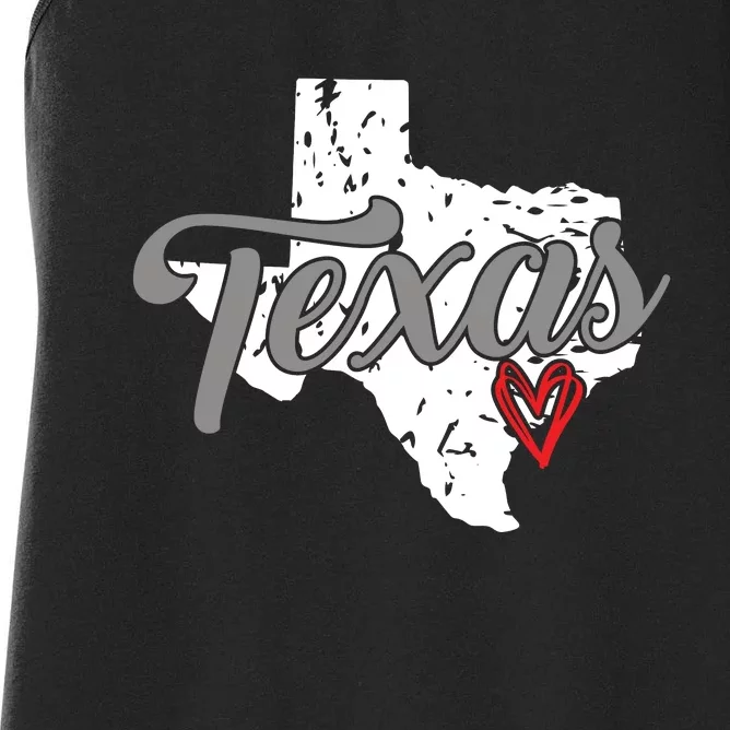 Texas Heart I Love Texas Women's Racerback Tank