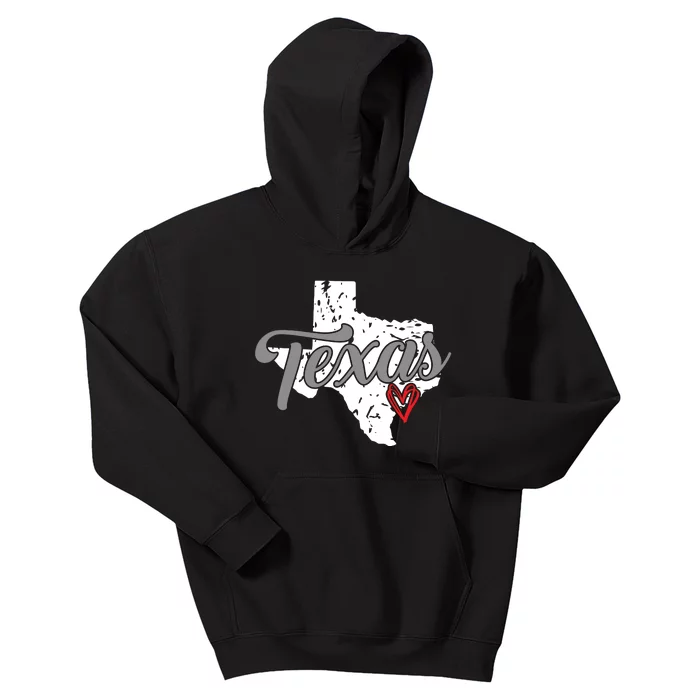 Texas Heart I Love Texas Kids Hoodie