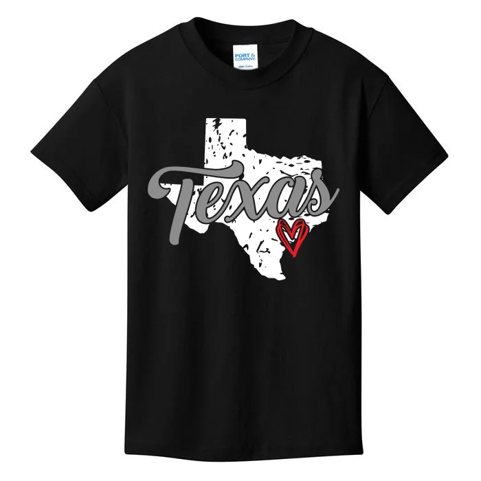 Texas Heart I Love Texas Kids T-Shirt