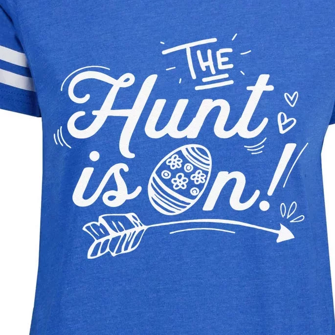 The Hunt Is On Easter Egg Hunting Enza Ladies Jersey Football T-Shirt