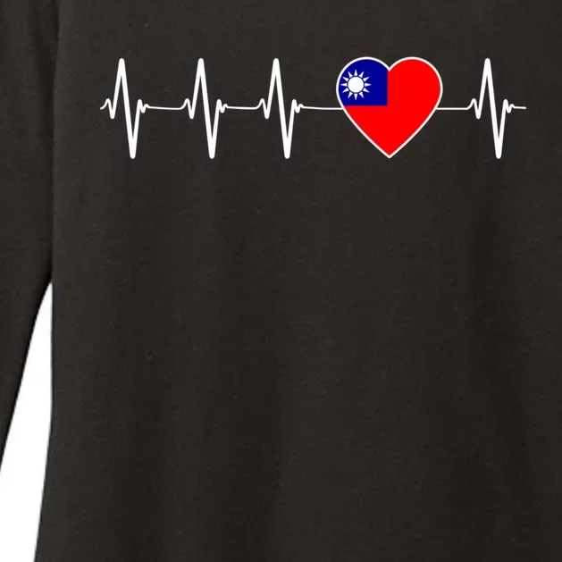 Taiwanese Heartbeat I Love Taiwan Flag Heart Gift Womens CVC Long Sleeve Shirt