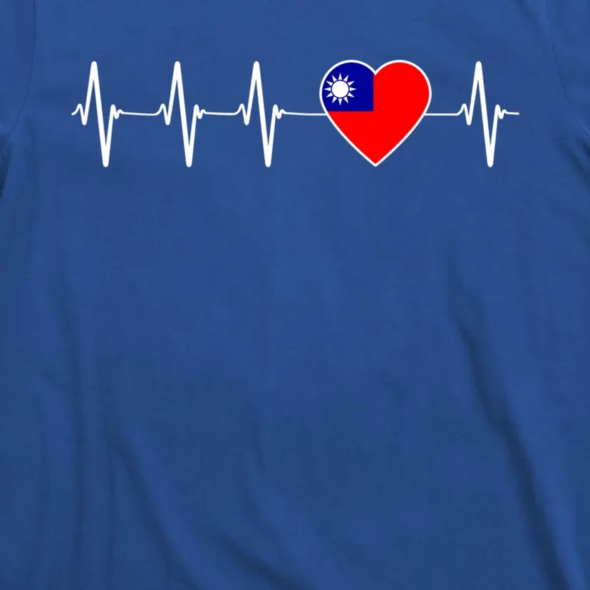 Taiwanese Heartbeat I Love Taiwan Flag Heart Gift T-Shirt