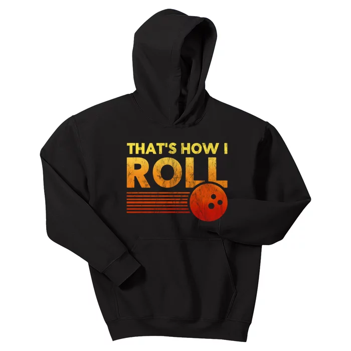 That's How I Roll Funny Distressed Bowling Kids Hoodie