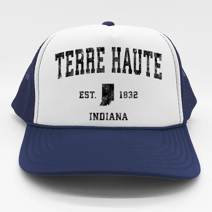 Terre Haute Indiana In Vintage Sports Trucker Hat