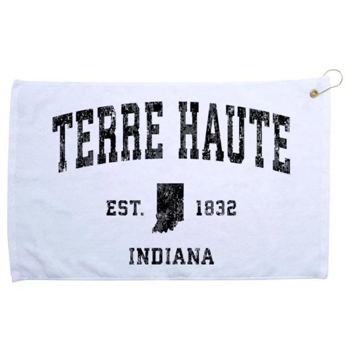 Terre Haute Indiana In Vintage Sports Grommeted Golf Towel