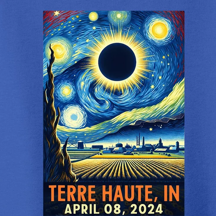 Terre Haute Indiana Total Solar Eclipse 2024 Starry Night Toddler T-Shirt