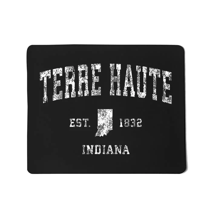 Terre Haute Indiana In Vintage Athletic Sports Design Mousepad