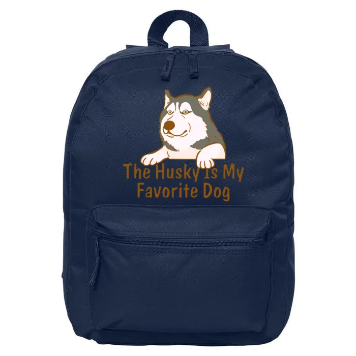 The Husky Is My Favorite Dog Funny 16 in Basic Backpack