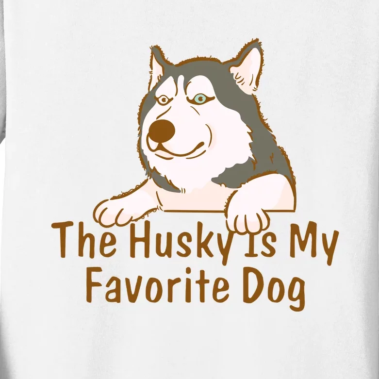 The Husky Is My Favorite Dog Funny Kids Long Sleeve Shirt