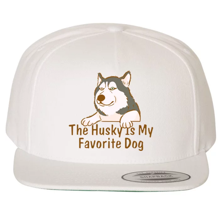 The Husky Is My Favorite Dog Funny Wool Snapback Cap