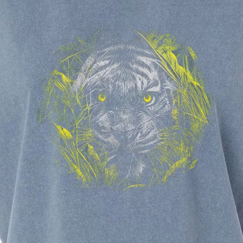 Tiger Hiding In The Grass Garment-Dyed Women's Muscle Tee