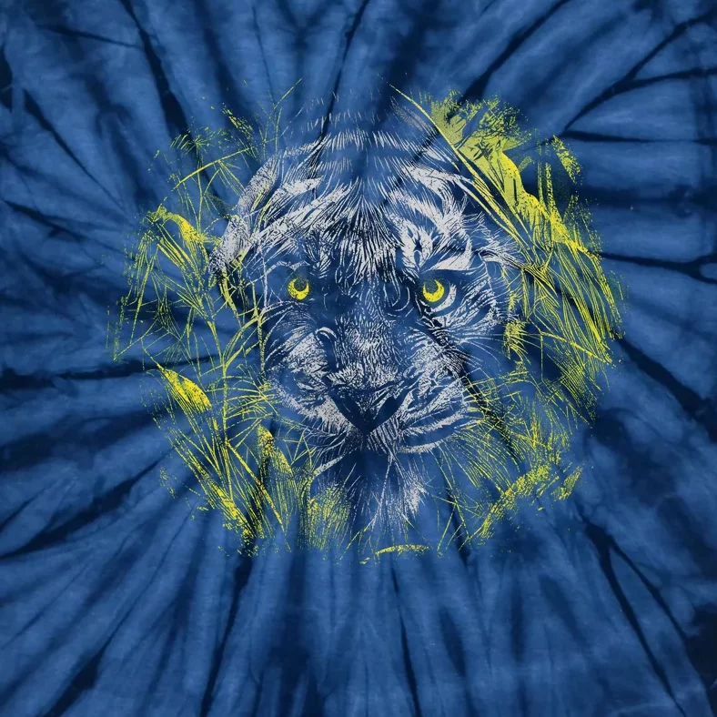 Tiger Hiding In The Grass Tie-Dye T-Shirt