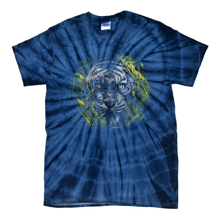 Tiger Hiding In The Grass Tie-Dye T-Shirt