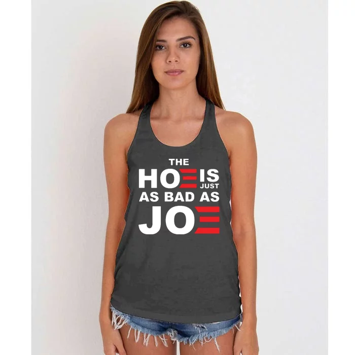 The Hoe Is Just As Bad As Joe Women's Knotted Racerback Tank