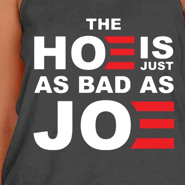 The Hoe Is Just As Bad As Joe Women's Knotted Racerback Tank