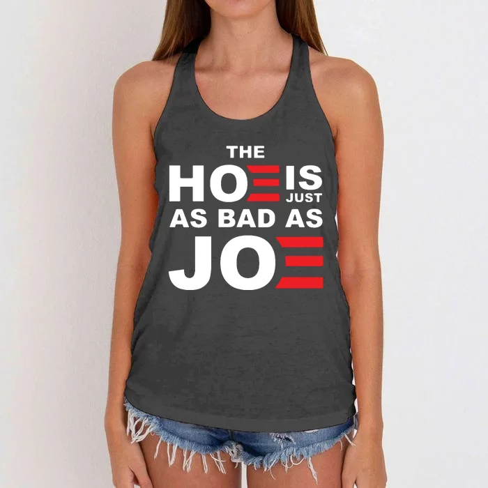 The Hoe Is Just As Bad As Joe Women's Knotted Racerback Tank