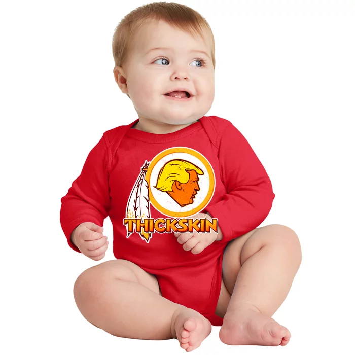 Thickskin Funny Trump Baby Long Sleeve Bodysuit