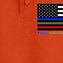 Thin Blue Green Red Lines Police Military Firefighter Dry Zone Grid Performance Polo