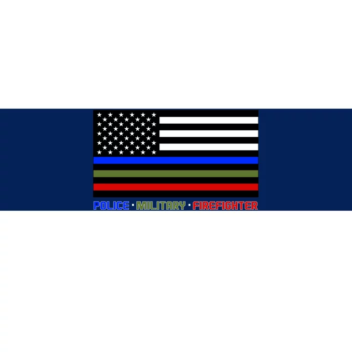 Thin Blue Green Red Lines Police Military Firefighter Bumper Sticker