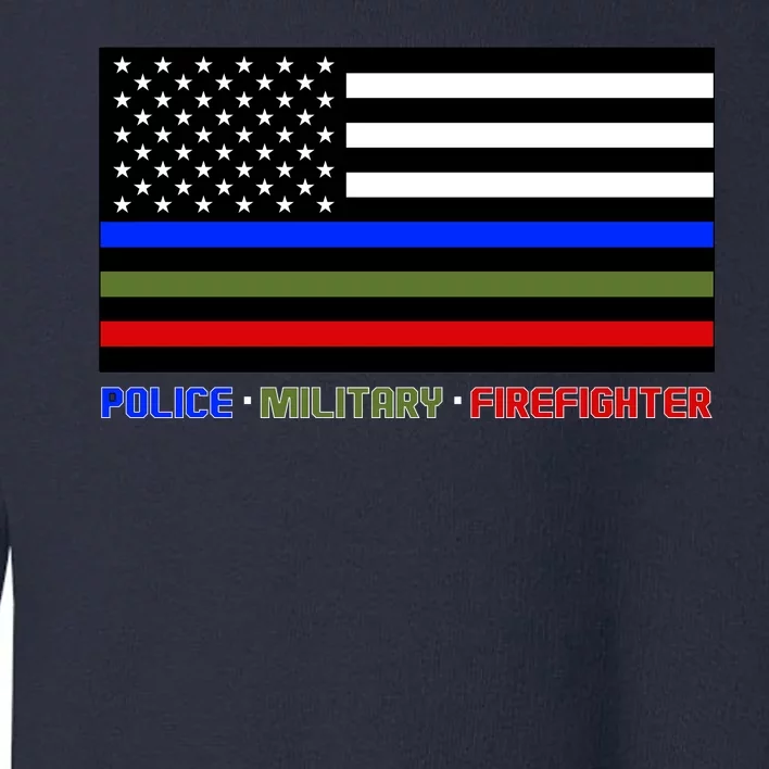 Thin Blue Green Red Lines Police Military Firefighter Toddler Sweatshirt