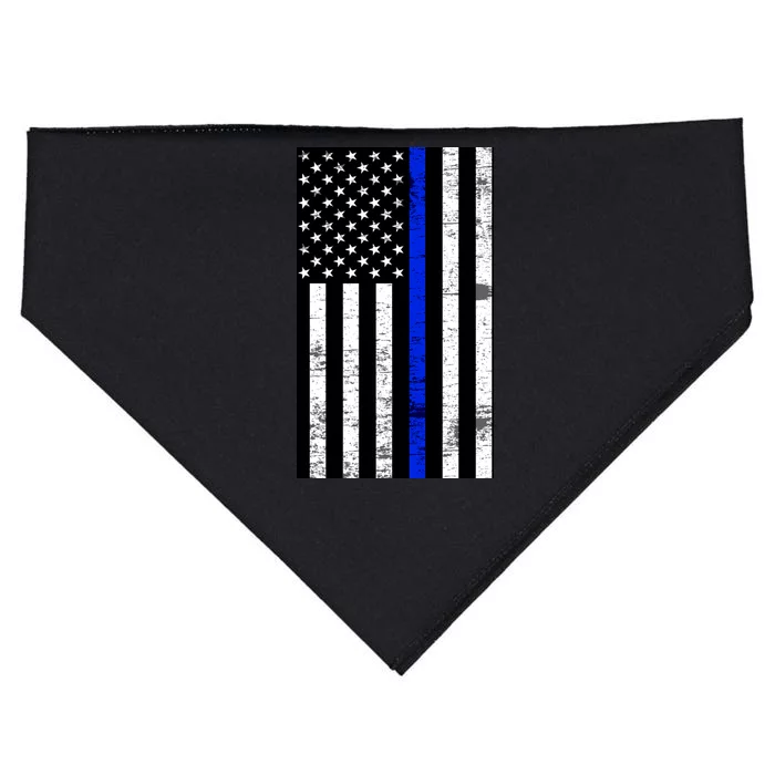 Thin Blue Line American Flag USA-Made Doggie Bandana