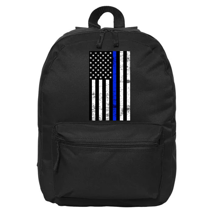 Thin Blue Line American Flag 16 in Basic Backpack