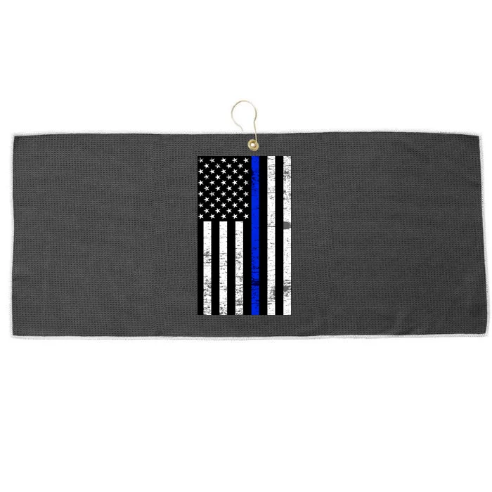 Thin Blue Line American Flag Large Microfiber Waffle Golf Towel