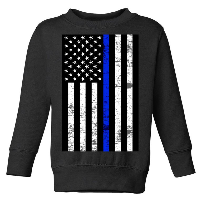 Thin Blue Line American Flag Toddler Sweatshirt