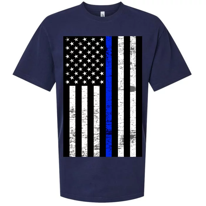 Thin Blue Line American Flag Sueded Cloud Jersey T-Shirt