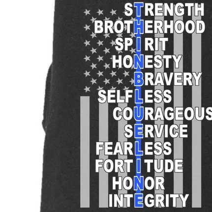 Thin Blue Line Blue Lives Us Flag Doggie 3-End Fleece Hoodie