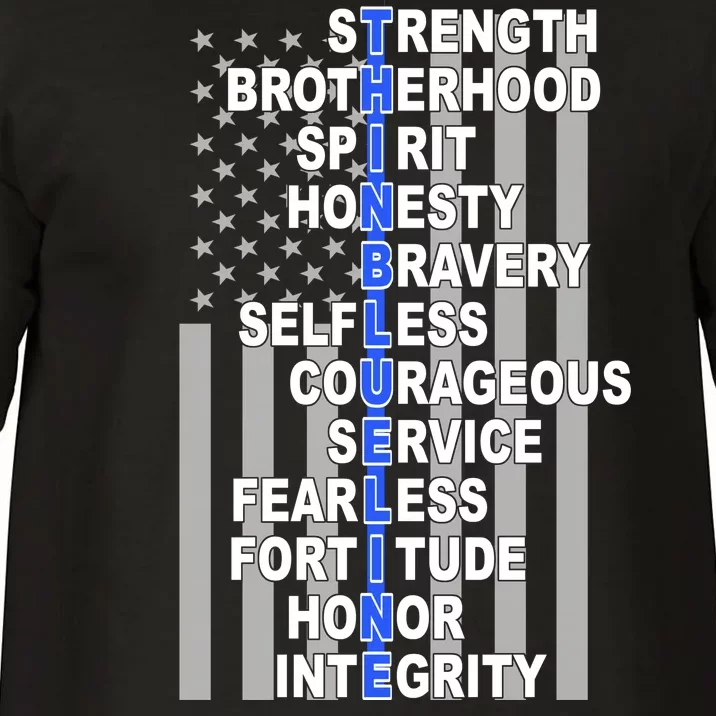 Thin Blue Line Blue Lives Us Flag Comfort Colors T-Shirt