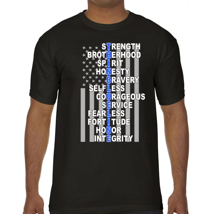 Thin Blue Line Blue Lives Us Flag Comfort Colors T-Shirt