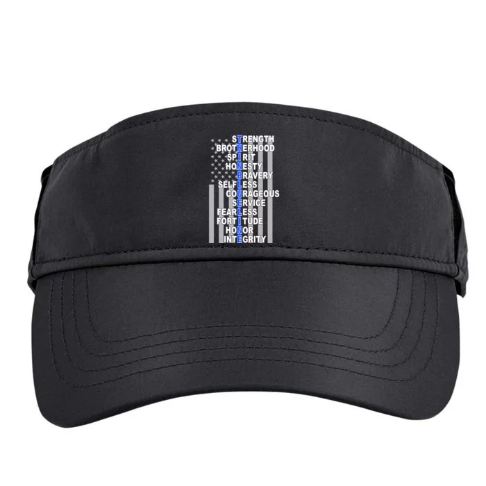 Thin Blue Line Blue Lives Us Flag Adult Drive Performance Visor