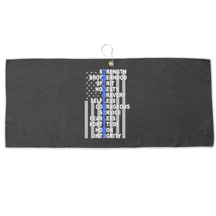 Thin Blue Line Blue Lives Us Flag Large Microfiber Waffle Golf Towel