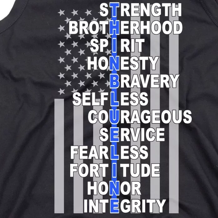 Thin Blue Line Blue Lives Us Flag Tank Top