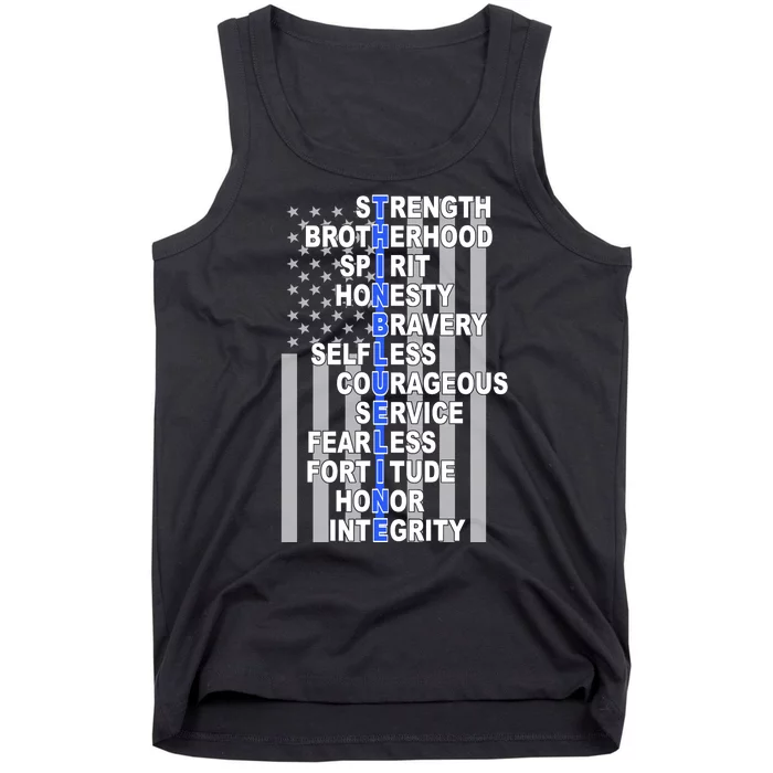 Thin Blue Line Blue Lives Us Flag Tank Top