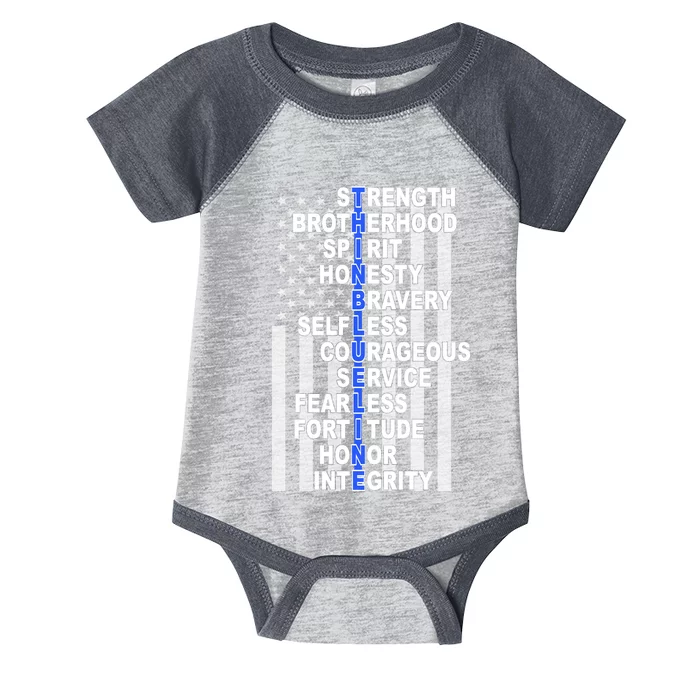 Thin Blue Line Blue Lives Us Flag Infant Baby Jersey Bodysuit