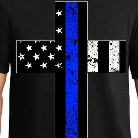 Thin Blue Line Cross Police Pajama Set