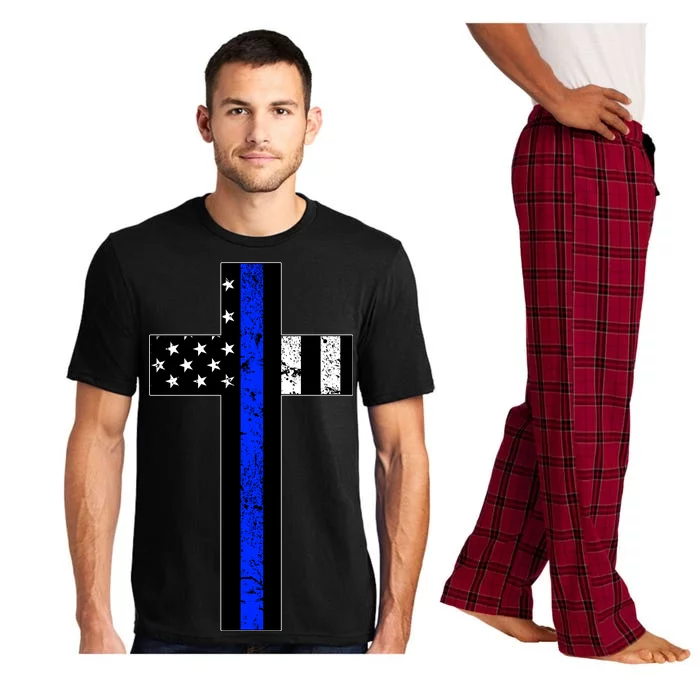 Thin Blue Line Cross Police Pajama Set