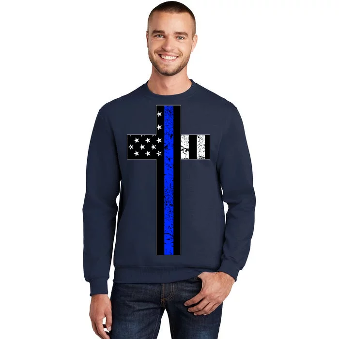 Thin Blue Line Cross Police Sweatshirt