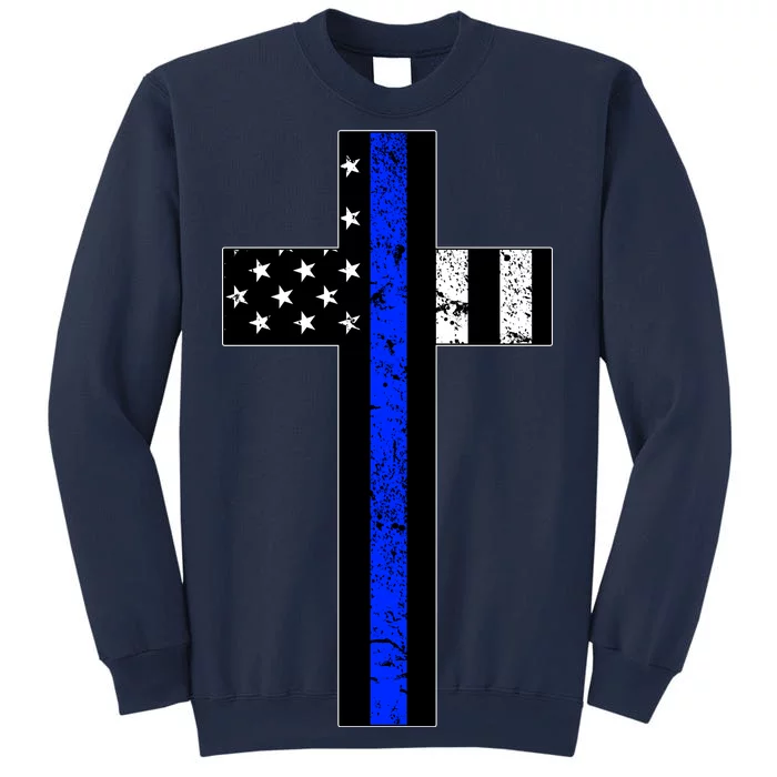 Thin Blue Line Cross Police Sweatshirt